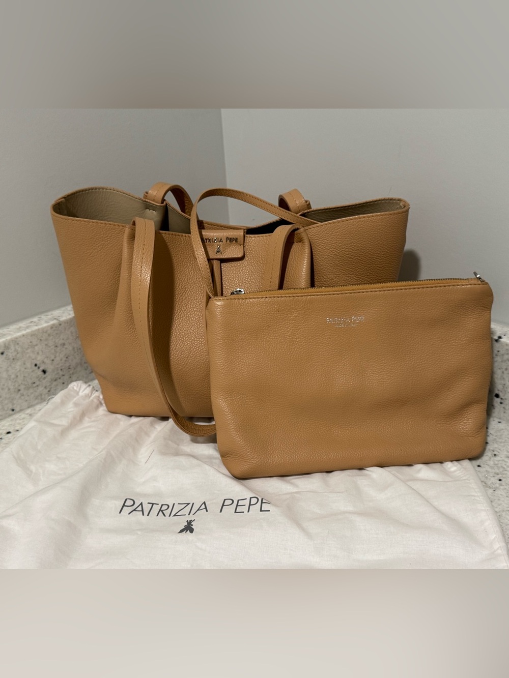 Patrizia Pepe 2-in-1 Tote Bag with dust cover